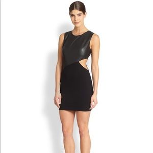 BCBGMaxAzria Faux Leather Cutout Mini Dress